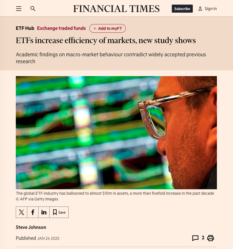 Financial Times article citing Cap8's research